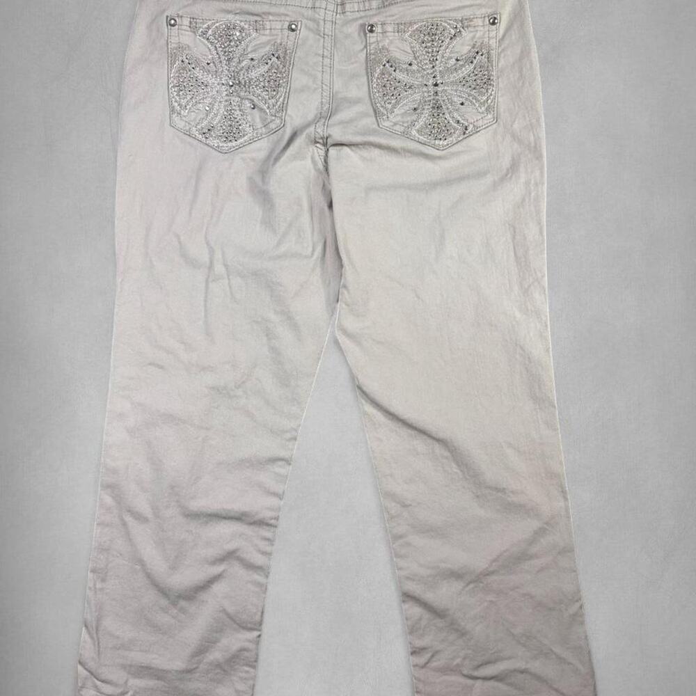10/29 | Y2K Code Bleu Embellished White Denim Jeans